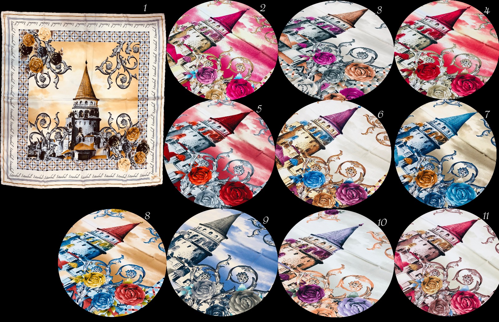 Rayon Eşarp E-20-323 90 x 90 cm Polyester Rayon Kumaş Türkiye'de Üretilmiştir.